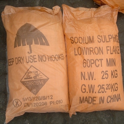 CAS 1313-82-2 Sodium Sulfide Yellow Flakes Low Iron Industry Grade